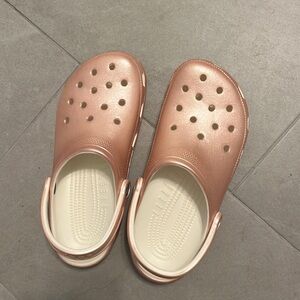 Rose gold crocs